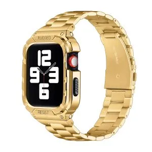 Stainless Steel Band and Case Compatible Apple Watch Bands 49mm 45mm 44mm 40mm 41mm, Men Metal Strap and Protective Bumper Cover for iWatch Ultra Series 10 9 8 7 6 5 4 3 2 1SE