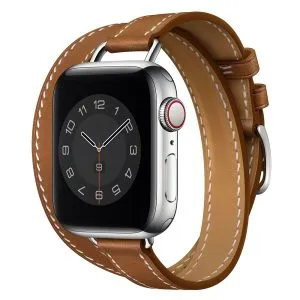 Skinny Double Tour Calf Leather Band for Apple Watch for   iWatch Series 10 9 8 7 6 5 4 3 2 1 SE 38mm 40mm 41mm/ 42mm 44mm 45mm